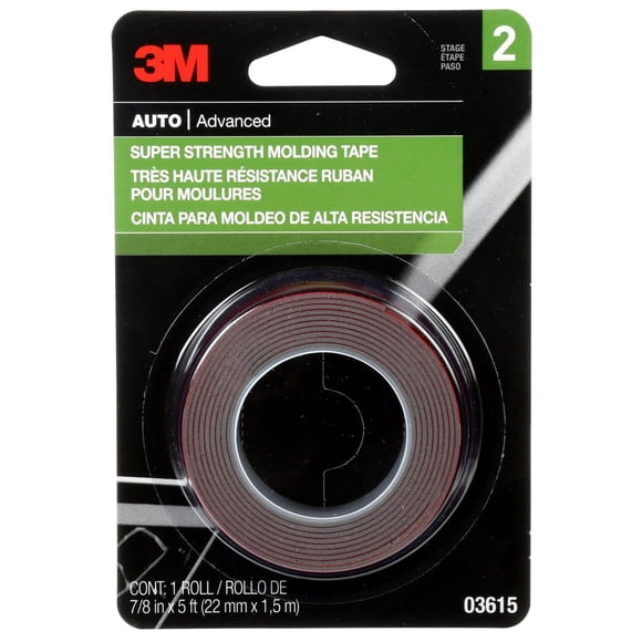 3M™ Super Strength Molding Tape, 03615, 7/8 in x 5 ft