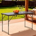 thumbnail image 2 of FDW Camping Table Folding Half Portable Foldable Table for Parties Backyard Events(Black, 4 FT), 2 of 7