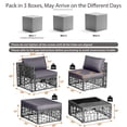 thumbnail image 3 of Costway 5 Pieces Patio PE Rattan Wicker Sofa Furniture Set Cushioned  Outdoor Grey, 3 of 8