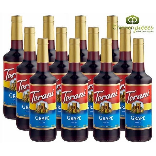 Torani Grape Flavoring Syrup, Nostalgic Concord-Style Fruit Base, 750 mL (25.36 oz) Glass Bottle