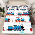 thumbnail image 2 of Erosebridal Engine Steam Train Queen Sheet Sets, Cartoon Car Bedding Queen Size, Vehicle Room Decor 4-Piece, 2 of 6