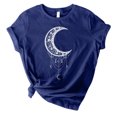 thumbnail image 1 of Hauts à Manches Courtes pour Femmes Mode Femmes T-Shirt à Col Rond Imprimé Lune T-Shirt à Manches Courtes T-Shirt Décontracté Hauts, 1 of 3