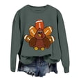 thumbnail image 3 of Chandail en Molleton Décontracté Imprimé Football Dinde pour Femmes, Chandails en Molleton à Capuche pour Femmes Grande Taille avec Fermeture Éclair, Veste à Capuche Décorative pour Femmes, 3 of 4