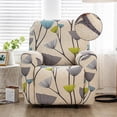 thumbnail image 2 of Dznils Printed Recliner Chair Cover Polyester Stretch Recliner Sofa Slipcover, Beige, 2 of 5