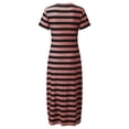 thumbnail image 4 of Tumotour Robe d'Été pour Femmes Robe Imprimée à Fleurs Robe à Manches Courtes Robe de Plage Décontractée Col Rond Longue Robe T-Shirt Voyage Vacances avec Poches, 4 of 4