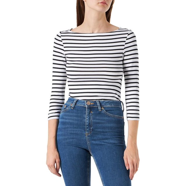 walmart Essentials Womens 3/4 Sleeve Boatneck T-Shirt