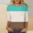 thumbnail image 2 of IROINNID en Solde T-shirt à Manches Longues en Polyester pour Femmes Confortable d'Été Ajusté à Nouer Col Rond T-shirt, Kaki, 2 of 5