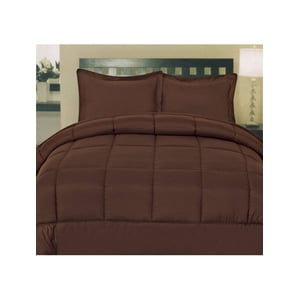 QUEEN taille 90"x90" Microfibre Hypoallergénique Synthétique Conforteurs couleur BROWN (2 Ton) 1/ paquet