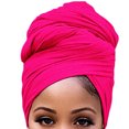 thumbnail image 1 of tredstone Turban Nœud Style Simple Hijab Tuque Polyvalente Foulard Extensible Respirant Bonnet Anti-Perte Couvre-Chef pour Femmes Accessoires Rouge Rose, 1 of 7