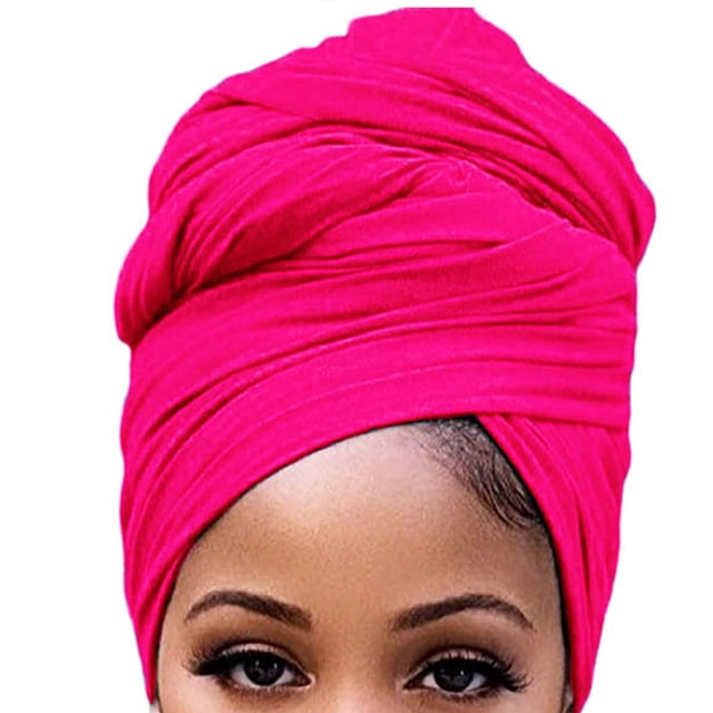 tredstone Turban Nœud Style Simple Hijab Tuque Polyvalente Foulard Extensible Respirant Bonnet Anti-Perte Couvre-Chef pour Femmes Accessoires Rouge Rose