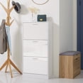 thumbnail image 2 of HOMCOM Armoire Étroite de Rangement pour Chaussures avec 3 Tiroirs Basculants et Tablettes Ajustables, 2 of 10