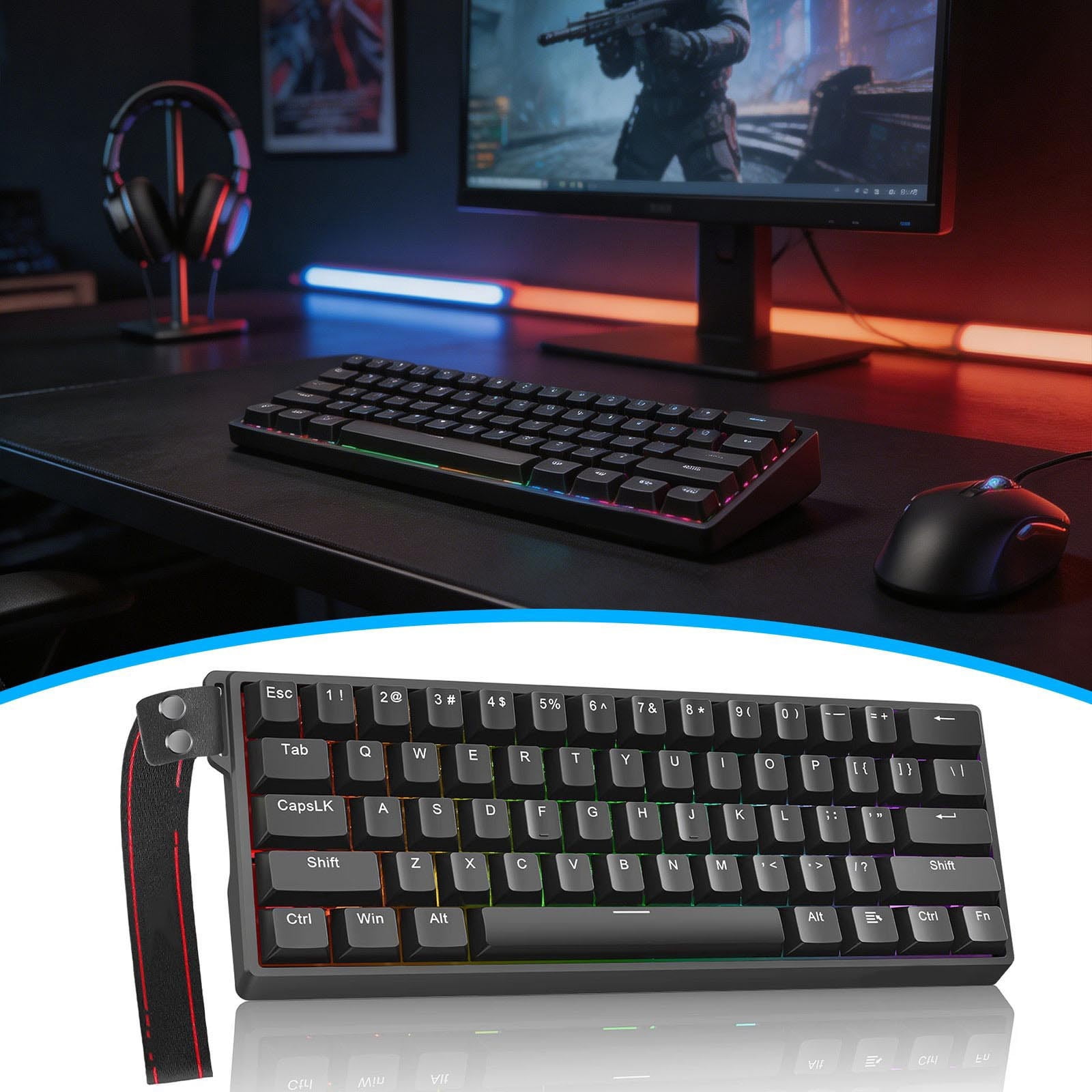 EGNMCR Office & Stationery The Magnetic Mechanical Keyboard Is Engraved On The Side Specifically For Games a keyboard