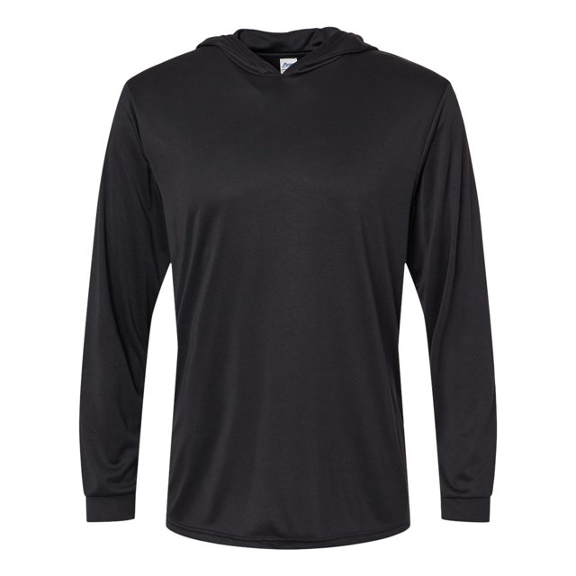 Paragon Mens Bahama Performance Hooded Long Sleeve T-Shirt, 4XL, Black