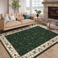 thumbnail image 1 of Garvee 8x10 Modern Bordered Area Rugs Floral Print Rug, Ultra-Soft Low Pile Non Slip Carpet Washable Stain Resistant Rug for Living Room Bedroom Home Office, Green, 1 of 8