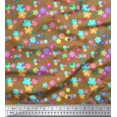thumbnail image 1 of Soimoi Brown Poly Georgette Fabric Insect & Floral Clip Art Print Sewing Fabric BTY 42 Inch Wide, 1 of 3