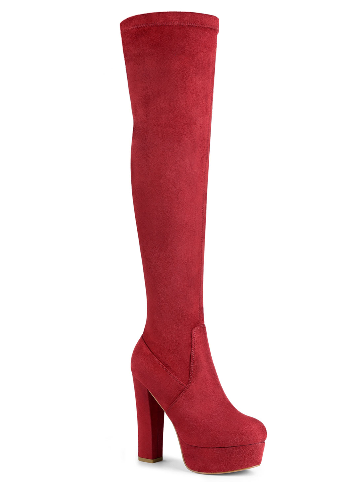 Unique Bargains Women's Platform Block Heel over Knee Boots