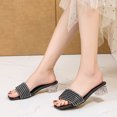 thumbnail image 4 of LSLJS Chaussures pour Femmes Transparentes à Talon Moyen avec Strass Sandales Tongs Mode pour Femmes, Pantoufles pour Femmes, 4 of 7