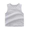 thumbnail image 1 of Kids Basic Cotton Tank Tops Unisex Solid Crew Neck Sleeveless Casual Wear, 1 of 2