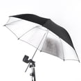 thumbnail image 2 of 83cm 33in Studio Photo Strobe Flash Light Reflector Black Silver Umbrella, 2 of 7