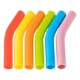 thumbnail image 2 of Binwennn T Post Caps 6 Piece Colored Silicone Straw Cover Set Reusable Straw Replacement Straw Extender Tip Silicone Straw Elbow Tip Outer Diameter Metal Stainless Steel Straw Accessory, 2 of 8