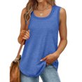 thumbnail image 2 of Timegard Camisoles pour Femmes Été Col Rond Sans Manches Blouse Confortable Tunique Décontractée à Porter avec des Leggings, 2 of 5