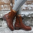 thumbnail image 2 of B91xZ Bottes Chelsea à Plateforme, Bottes de Combat Chelsea à Lacets, Marron 7.5, 2 of 5