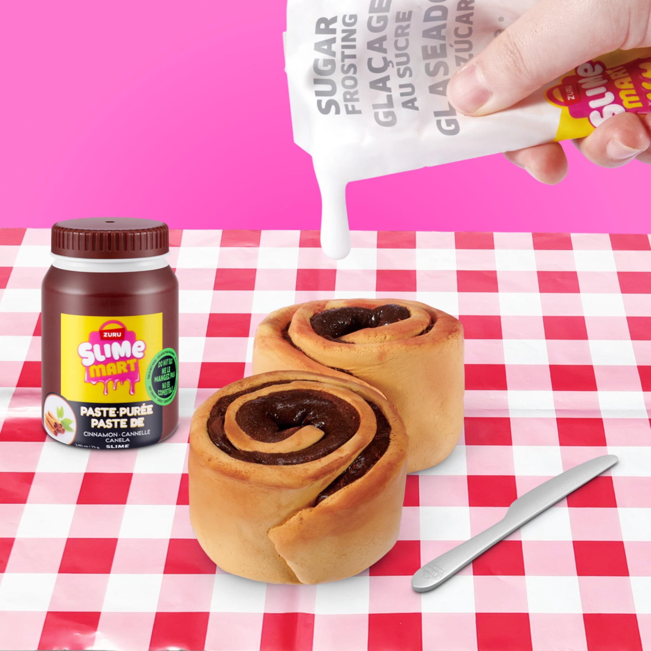 Slime Mart Shopping Bag Cinnamon Rolls by ZURU - Play Food Themed DIY Slime Kit for Kids Ages 6+