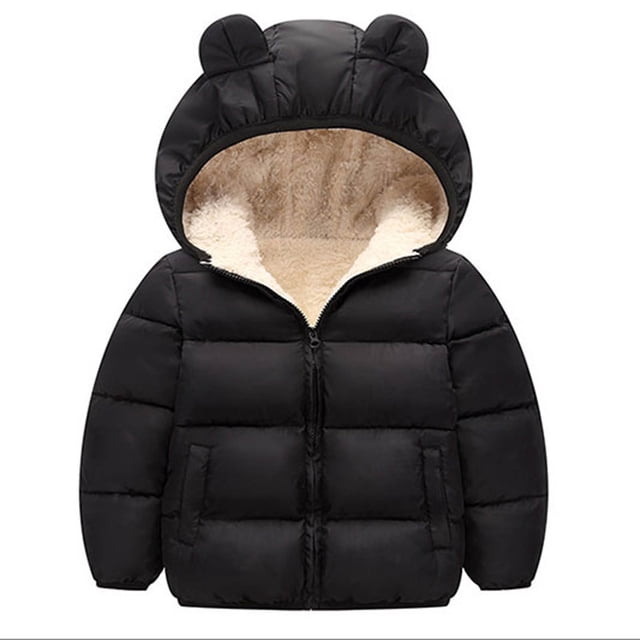 Veste Matelassée en Velours d'Agneau pour Enfants avec Oreilles de Lapin