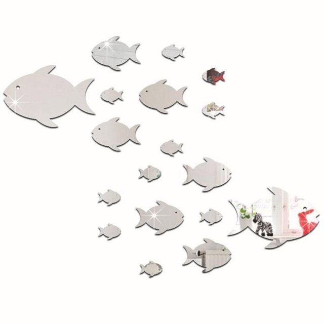 Modern Wall Sticker, Wall Stickers Fish School Wall Sticker, Acrylic For Home Bedroom