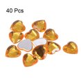 thumbnail image 3 of Unique Bargains 40 Pcs Acrylic Heart Rhinestone 15mm Flat Back Plastic Gems for Jewelry Making, Gold, 3 of 5