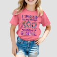 thumbnail image 2 of PMVFHDE T-Shirts à Manches Courtes pour Fille Enfants Mode Décontractée Imprimé Col Rond Ample T-Shirt à Manches Courtes Hauts Rouge Melon D\'eau,12-13 Ans, 2 of 4