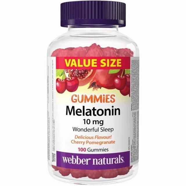 Webber Naturals Melatonin Gummies 10 mg Cherry Pomegranate