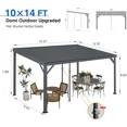 thumbnail image 2 of Domi 10x14FT Lean-To Gazebo, Wall-Mounted Hardtop with Galvanized Steel Roof, Aluminum Frame & Drainage System for Deck/Porch/Backyard, 2 of 6