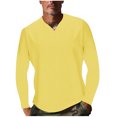 thumbnail image 4 of Birdeem Mens Fashion Casual Pullover Solid Color Splice Long Sleeve V-Neck Blouses, 4 of 8