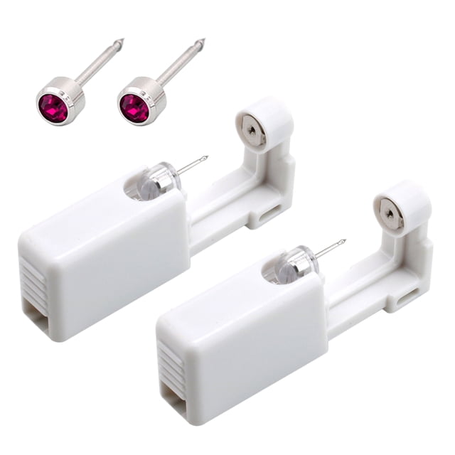 Outil de Perçage d'Oreille Autonome Blanc Kit de Perçage Auto-Autonome Perceuse d'Oreille Jetable avec Clous d'Oreille