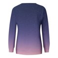 thumbnail image 4 of RKSTN Chandails en Molleton pour Femmes Mode Automne 2023 Couleur Dégradée Manches Longues Chandail en Molleton Grande Taille Ample Col Rond Doux Chandail Tops, 4 of 5