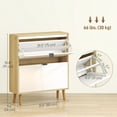 thumbnail image 3 of HOMCOM Narrow Shoe Cabinet, 2 Flip Drawers Shoe Storage Cabinet, White, 3 of 10