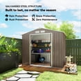 thumbnail image 4 of 7' x 4' Garden Storage Shed w/ Foundation Kit and Double Doors Light Brown, 4 of 10