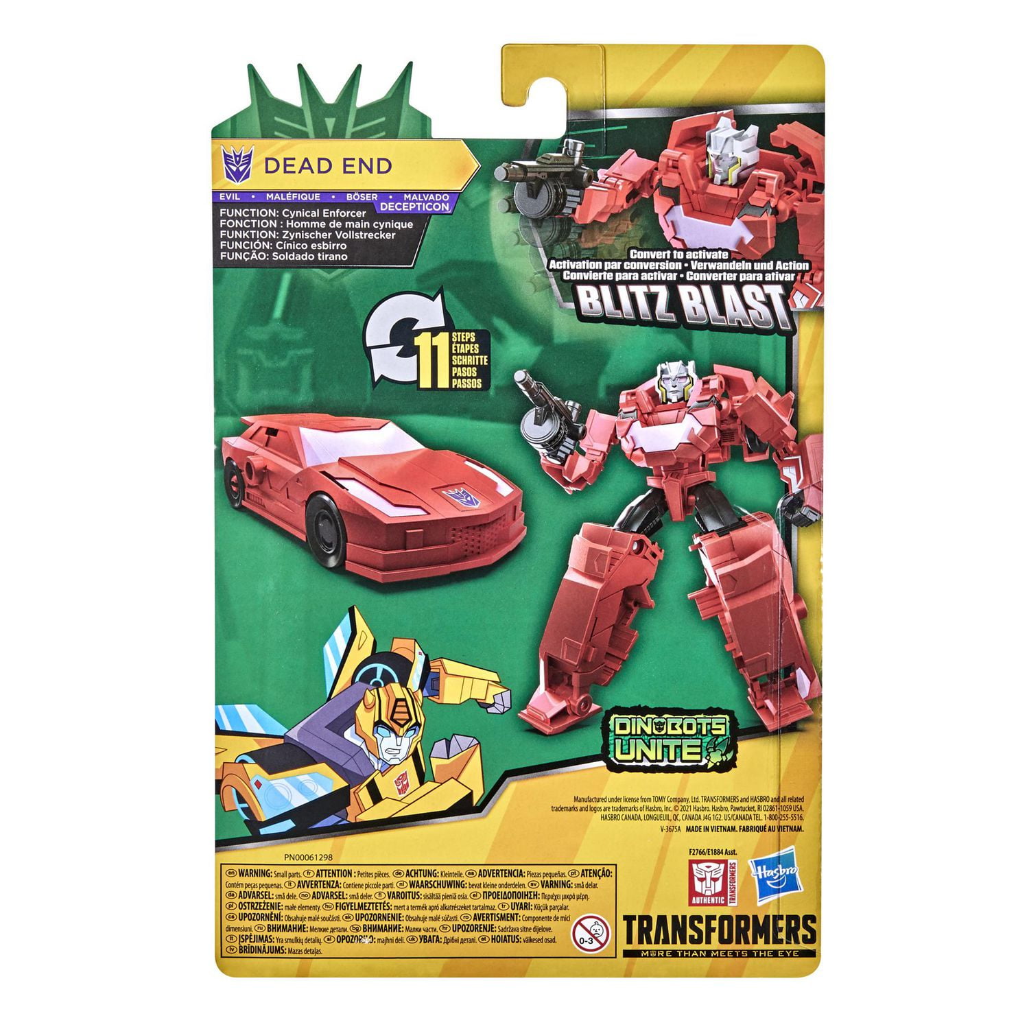 Transformers Bumblebee Cyberverse Adventures Dinobots Unite, figurine Dead End Action Attackers de 13,7 cm, classe Guerrier, dès 6 ans