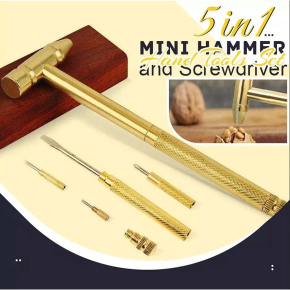 PEONAVET Copper Hammer 5 In 1 Mini Multifunction Copper, Multifunctional Screwdriver Mini Copper