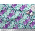thumbnail image 3 of Soimoi Purple Heavy Satin Fabric Brush Stroke Abstract Print Sewing Fabric Yard 54 Inch Wide, 3 of 3