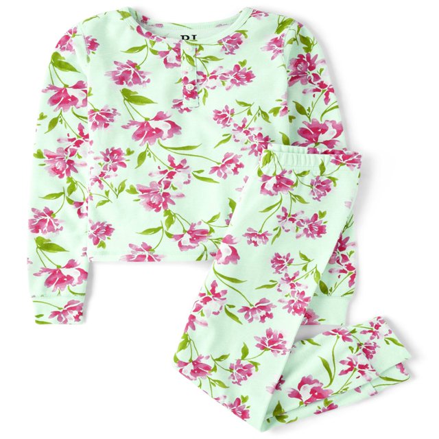 Pyjama en Coton à Manches Longues Ajusté pour Fille Tailles 4-16