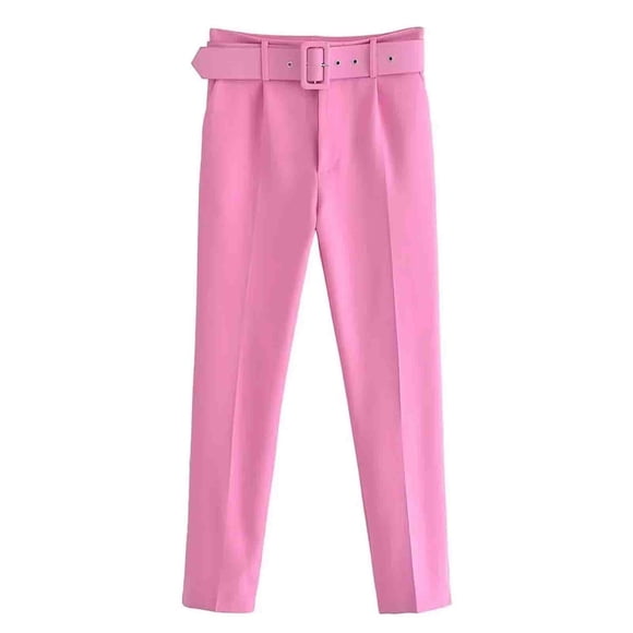 LOVZFMLL Women's Pants, Fashion Casual Spring Summer Full Length Pants Pink, M