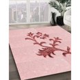 thumbnail image 3 of Ahgly Company Tapis de Zone Rond d'Intérieur Lavable à la Machine, Transitionnel, Pastel Rouge Rose, 3 Pieds Rond, 3 of 7