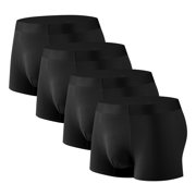ylioge L-4X Mens Big & Tall Boxer Briefs 4 Pack Plus Size High Waisted Modal Underwear Boys Casual Multipack Stretchy Quick-Drying Athletic Boxers