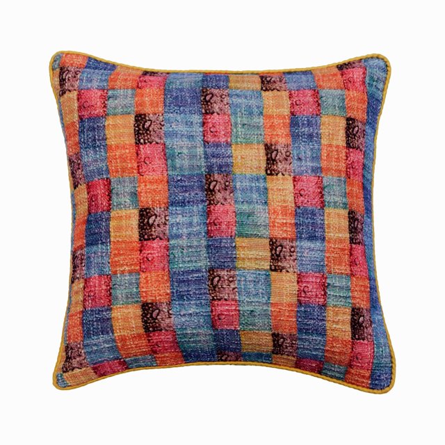 The HomeCentric Decorative Pillow Covers, Decorative Orange Pack of 2, 22x22 inch (55x55 cm) Throw Pillows For Couch, Burlap Checkered Cushion Cover, Checkered Pattern Modern Style Easter - Hue Check