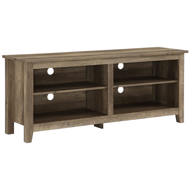 Walker Edison Wren Classic 4 Cubby TV Stand for TVs up to 65 Inches, 58 Inch, Rustic Oak