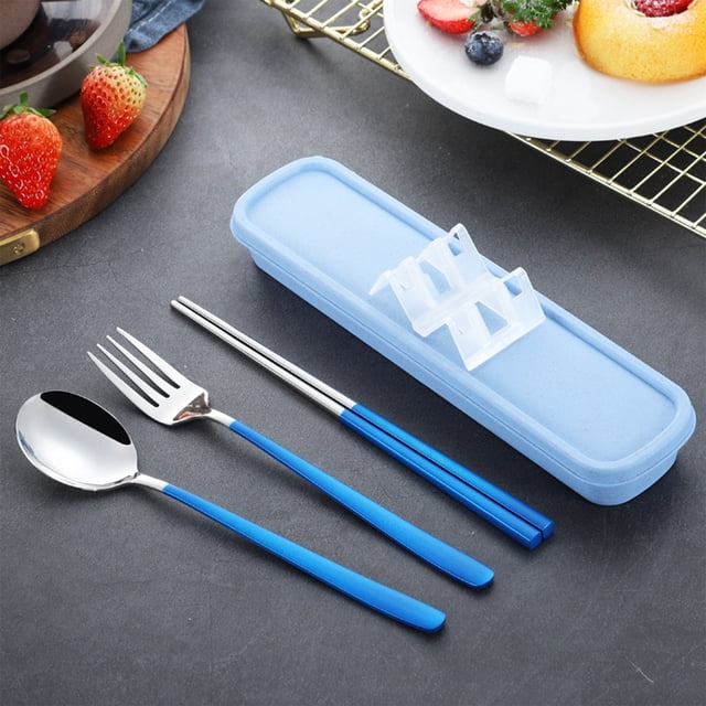 Cameland Portable Cutlery Set Reusable Camping Utensils For Camping Lunch Work School Easy To Wash