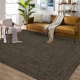 thumbnail image 3 of Garvee 8'x10' Area Rugs Braided Print Rug, Machine Washable Indoor Rug Non-Slip Low Pile Farmhouse Solid Carpet for Bedroom, Living Room, Dining Room Office, Brown, 3 of 10