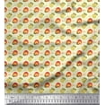 thumbnail image 1 of Soimoi Yellow Velvet Fabric Text & Fruits Decor Fabric Printed Yard 58 Inch Wide, 1 of 1